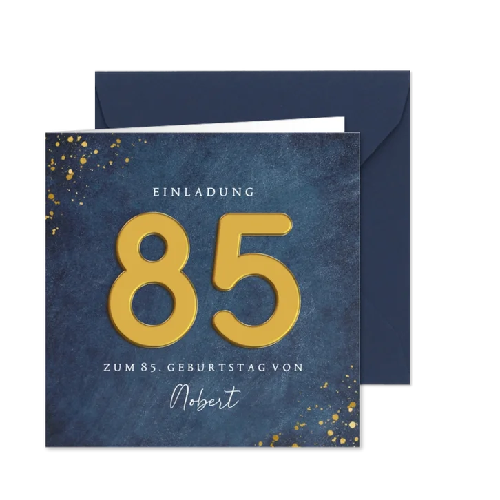 Einladung zum 85. Geburtstag große Zahl
