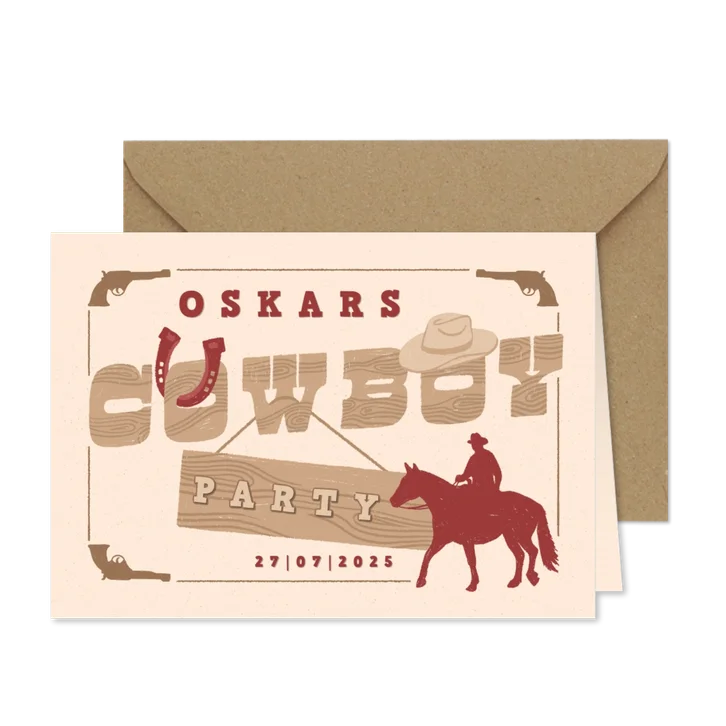 Einladung zum Cowboy-Kindergeburtstag 6 Jahre