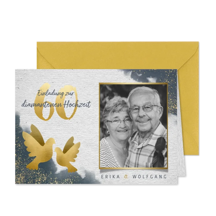 Einladung zum diamantenen Jubiläum mit Foto