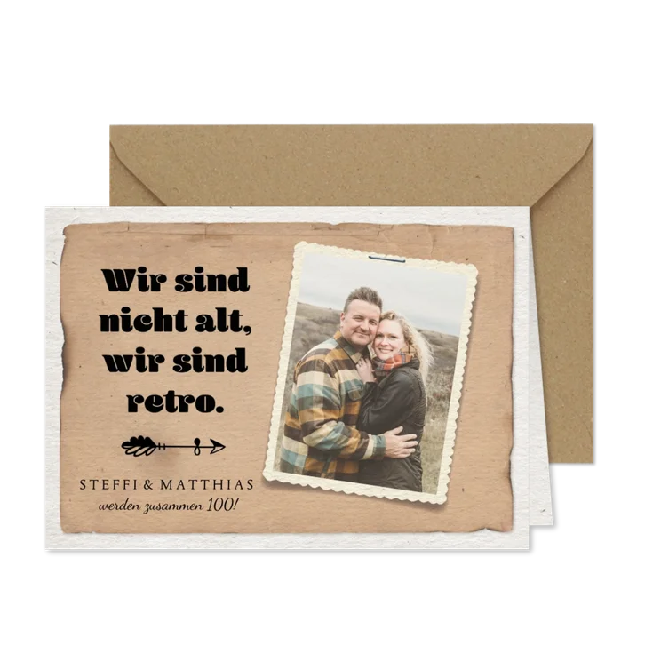 Einladung zum Doppelgeburtstag Retro für zwei