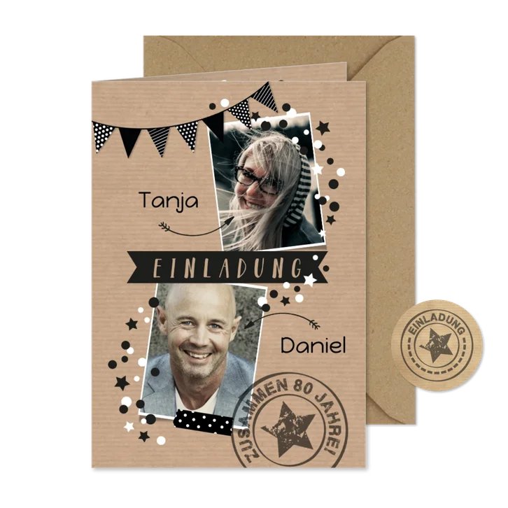 Einladung zum Doppelgeburtstag Zusammen 80