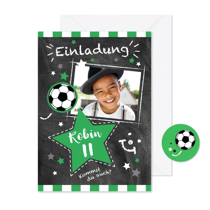 Einladung zum Fußballgeburtstag Kicker 11 Jahre