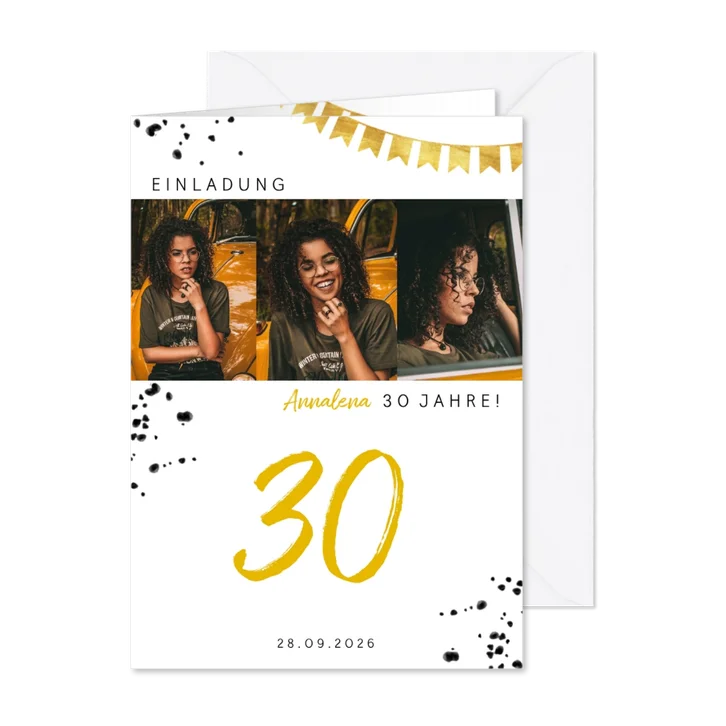 Einladung zum Geburtstag Goldzahl