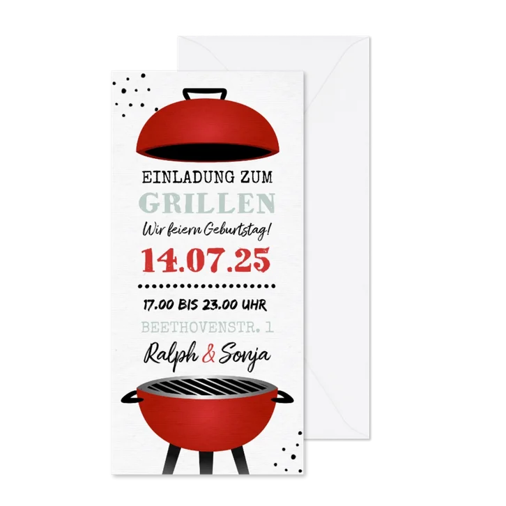 Einladung zum Geburtstags-Grillfest mit Kugelgrill