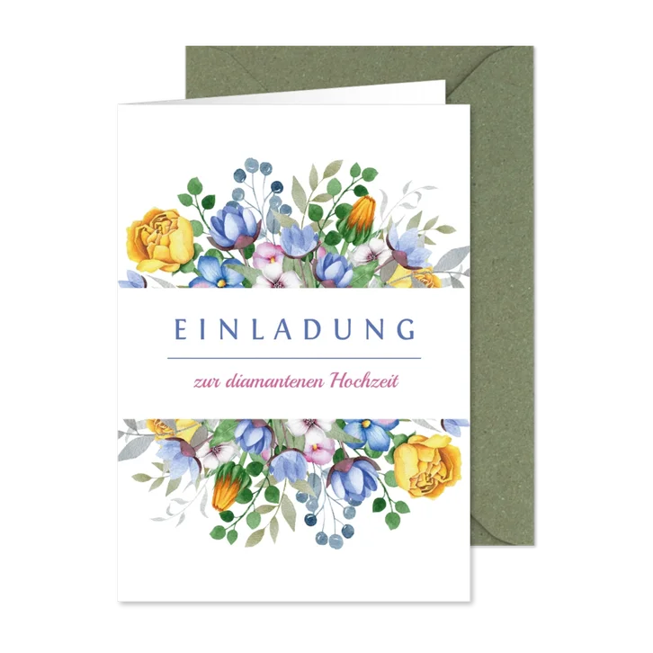 Einladung zum Hochzeitsjubiläum Blumenschmuck
