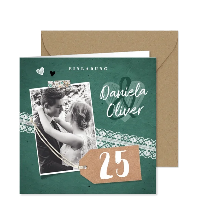 Einladung zum Hochzeitsjubiläum Hochzeitsfoto auf Spitze