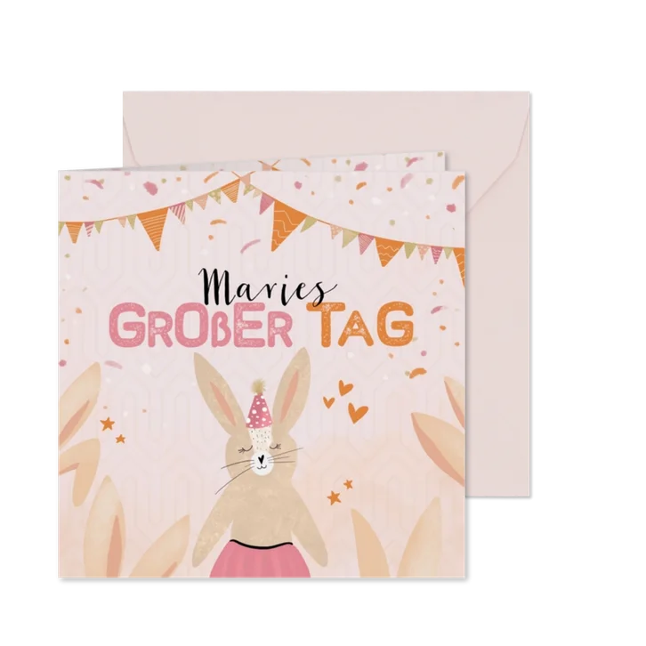 Einladung zum Kindergeburtstag lustige Häschen