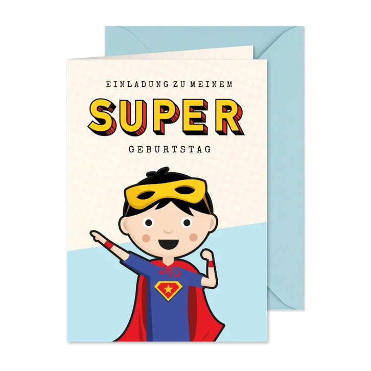 Einladung zum Superhelden-Geburtstag Junge