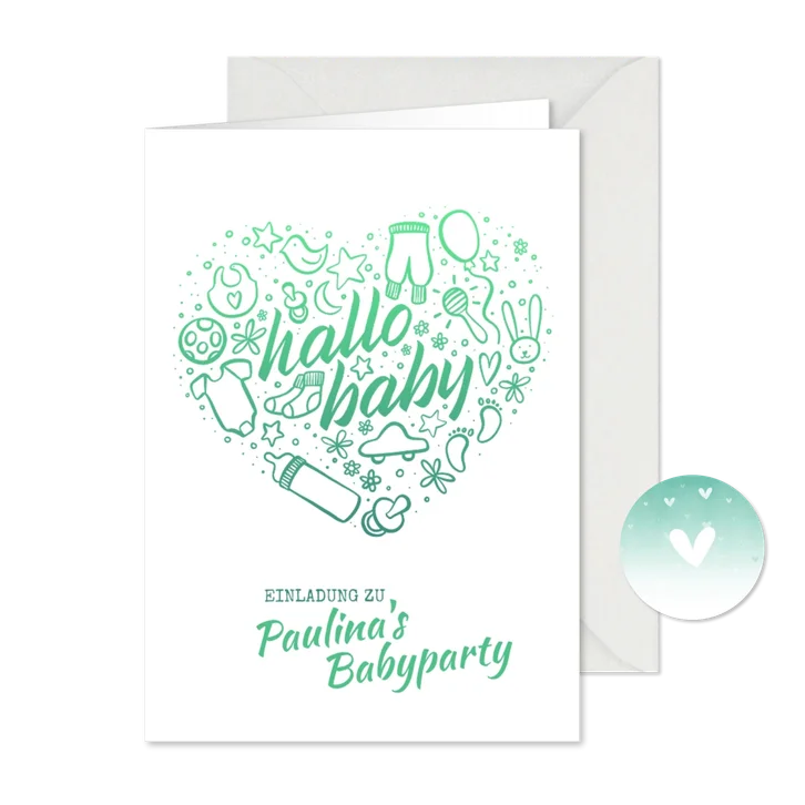 Einladung zur Babyparty "Hallo Baby" - Junge