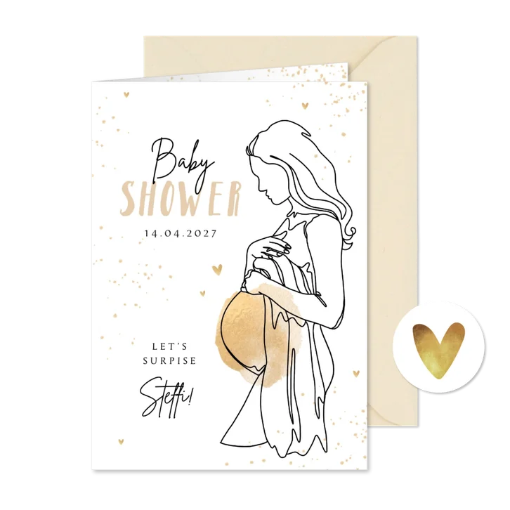 Einladung zur Babyshower Skizze