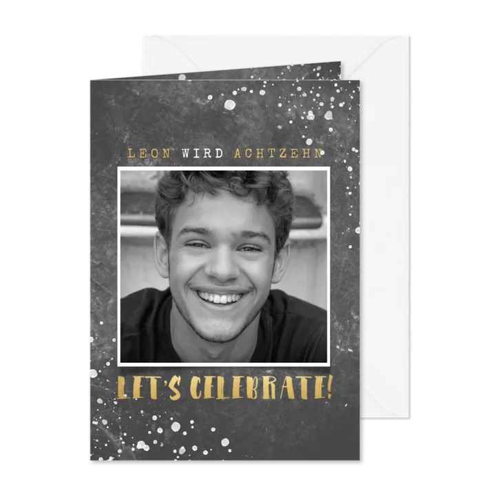 Einladung zur Geburtstagsparty Let's celebrate