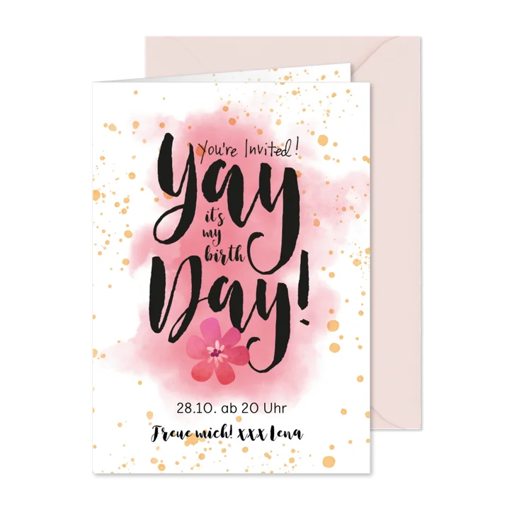 Einladung zur Geburtstagsparty Yayday