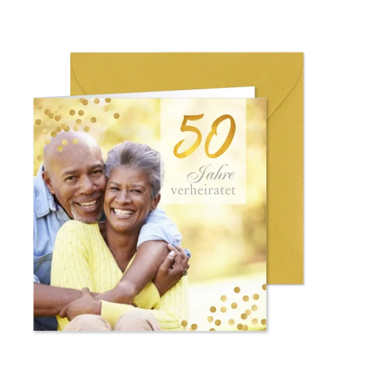Einladung zur goldenen Hochzeit Foto klassisch