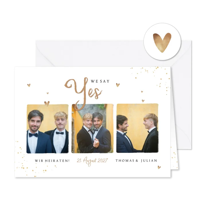 Einladung zur Hochzeit Bilderreihe