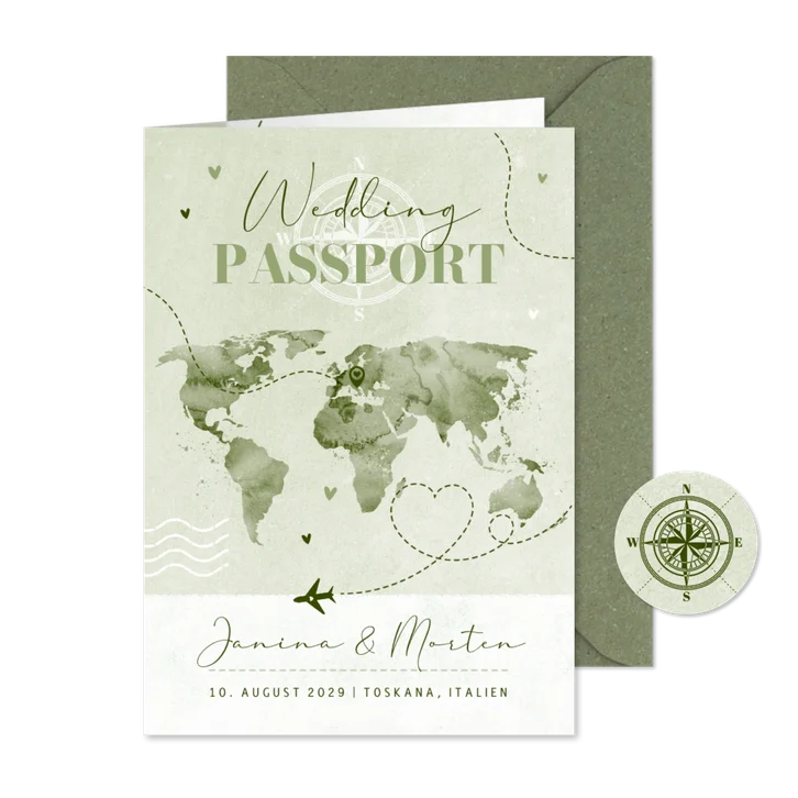 Einladung zur Hochzeit 'Wedding Passport'