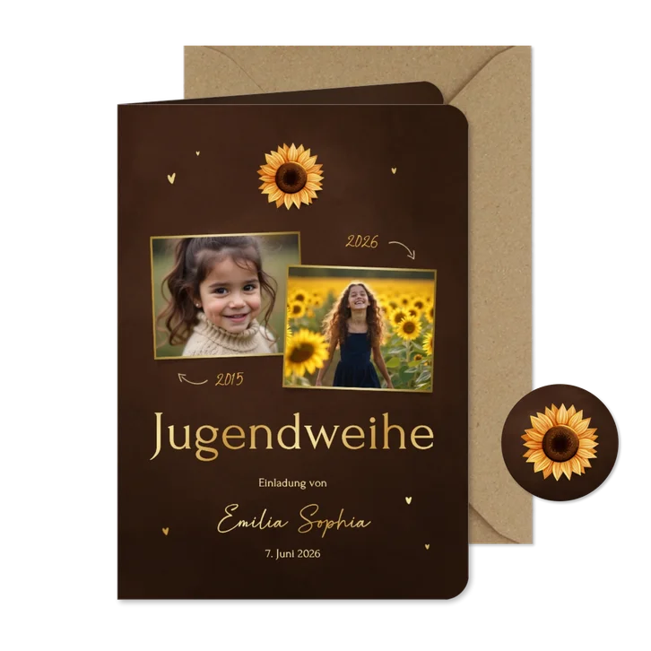 Einladung zur Jugendweihe Fotos & Sonnenblume