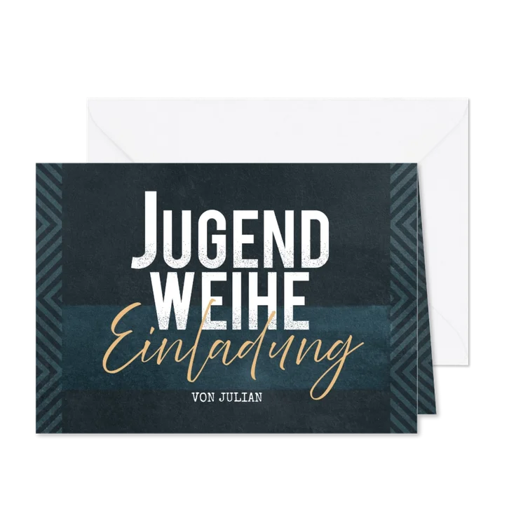 Einladung zur Jugendweihe mit abstraktem Muster