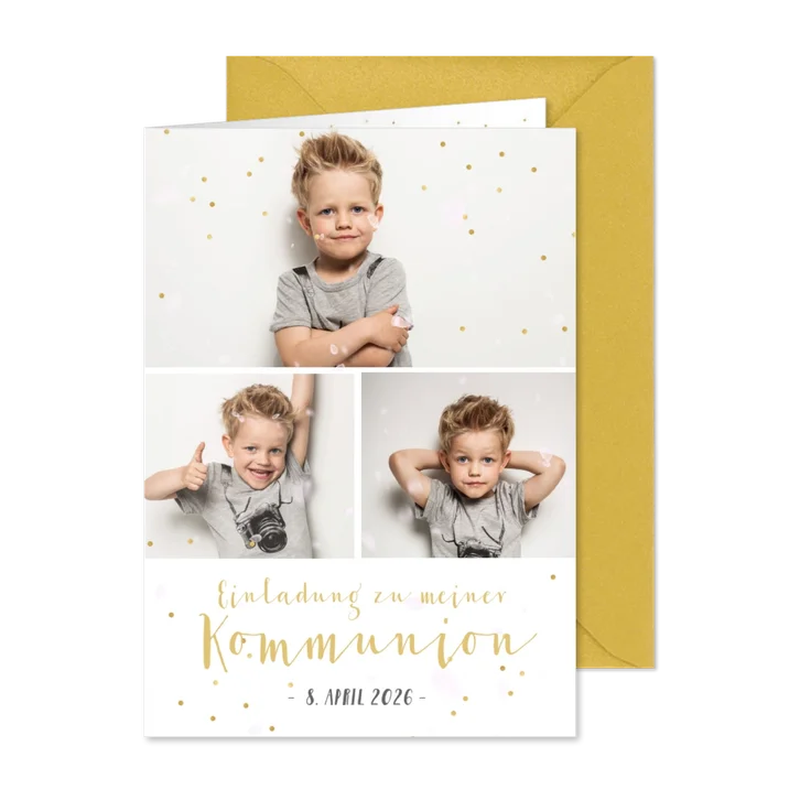 Einladung zur Kommunion Fotocollage Junge