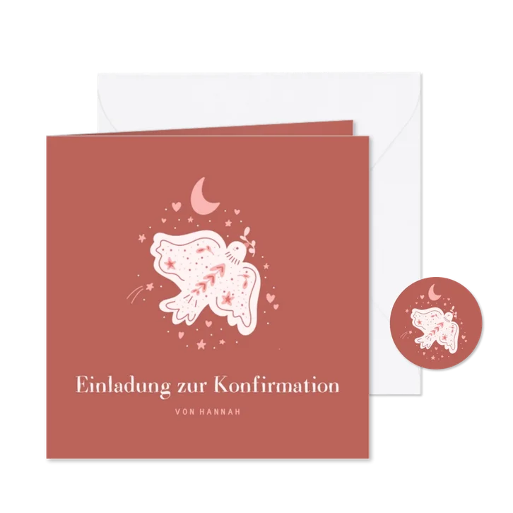 Einladung zur Konfirmation terra mit Friedenstaube