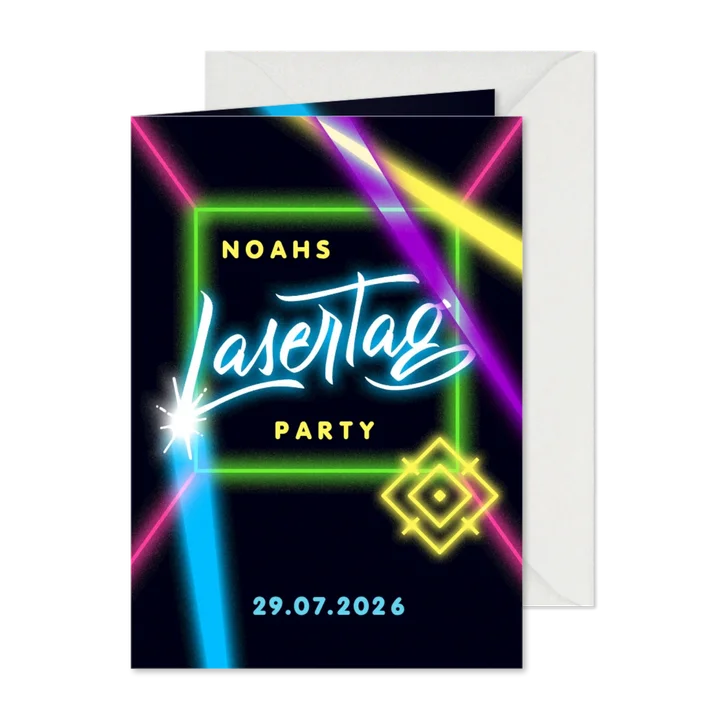 Einladung zur Lasertag-Party 12. Geburtstag