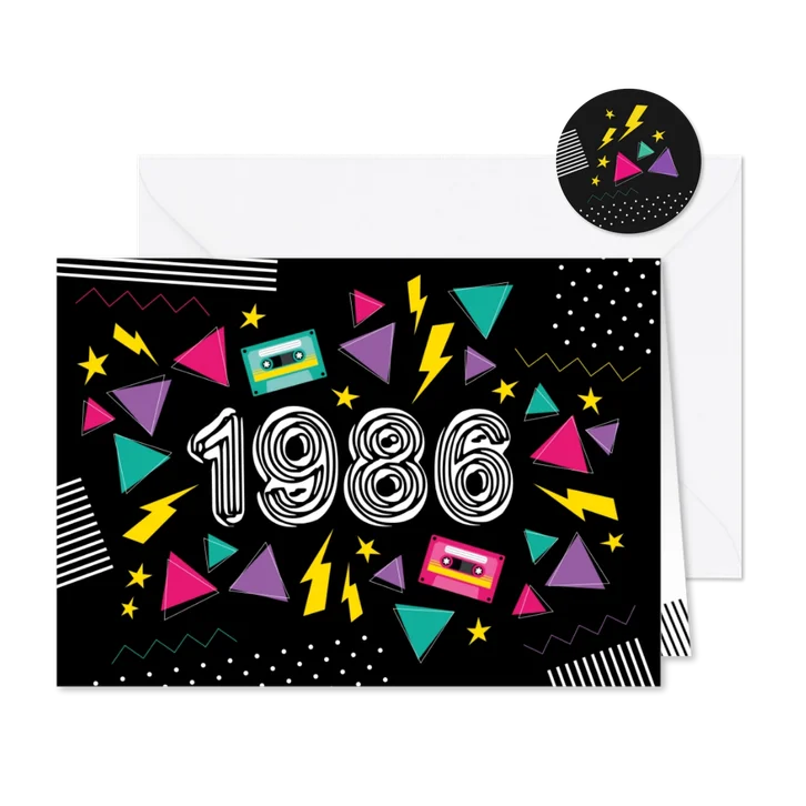 Einladung zur Mottoparty der Eighties 1986