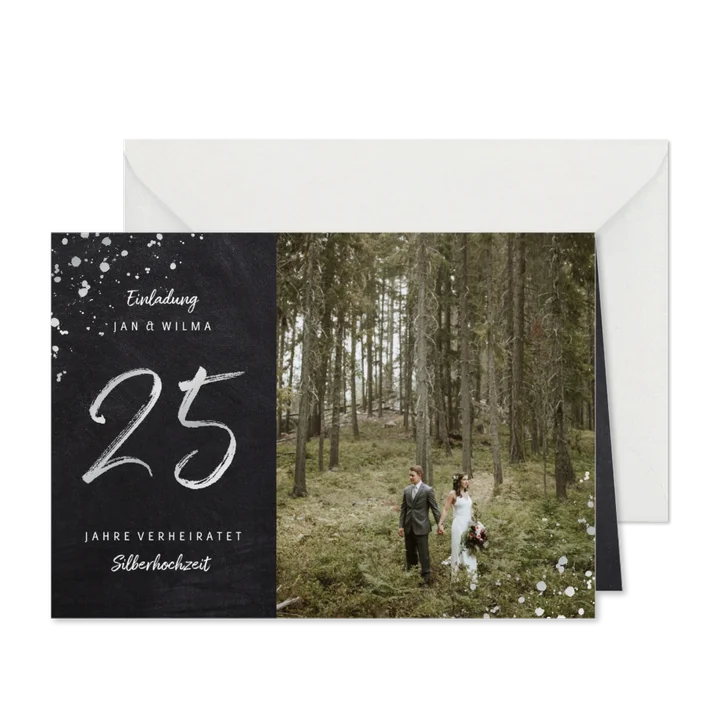Einladung zur Silberhochzeit mit 25 und Foto