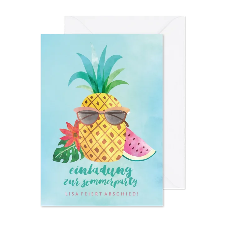 Einladung zur Sommerparty Coole Ananas