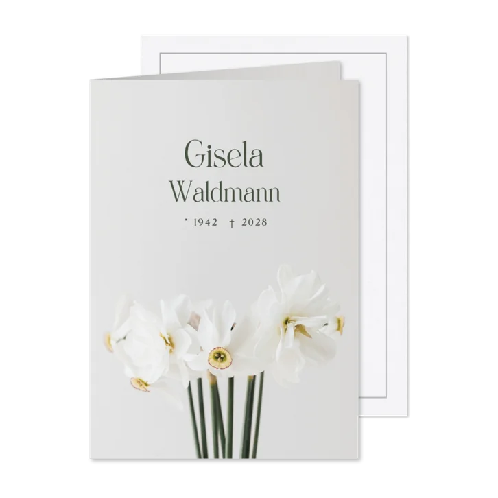 Einladung zur Trauerfeier Blumen-Fotografie