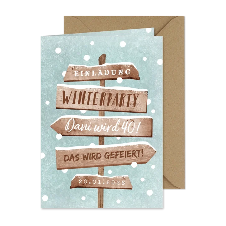 Einladung zur Winterparty Wegweiser