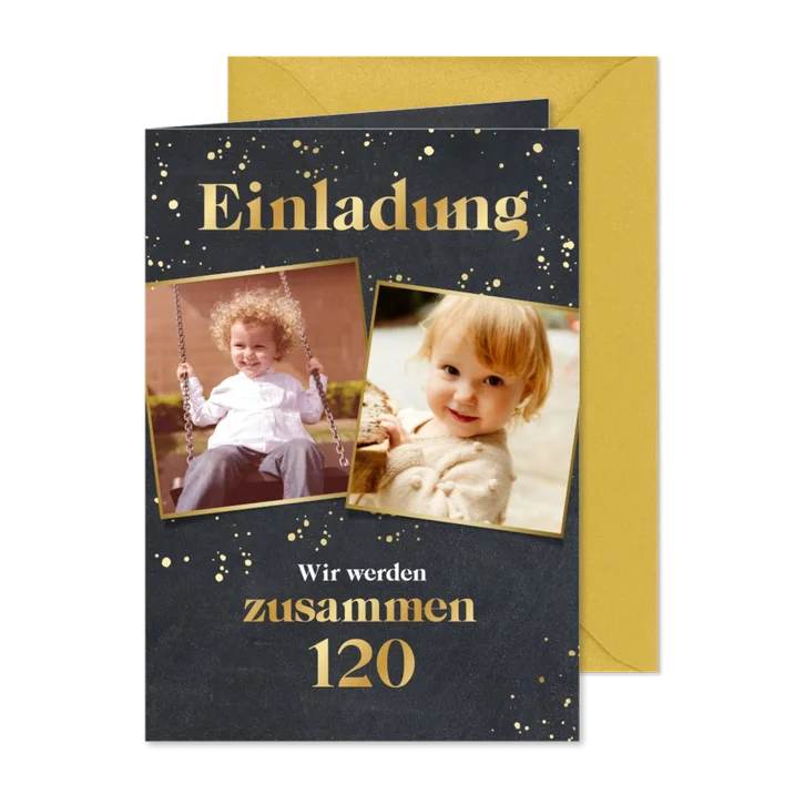 Einladung 'Zusammen 120' Fotos & Gold