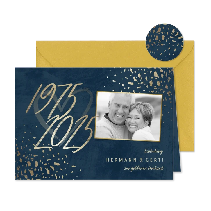 Einladungskarte 50. Hochzeitstag 1975-2025