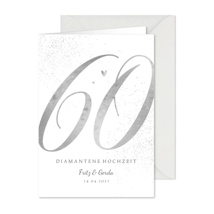 Einladungskarte Diamantene Hochzeit große 60