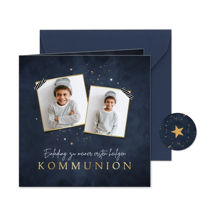 Einladungskarte Erstkommunion Fotos & Sternchen