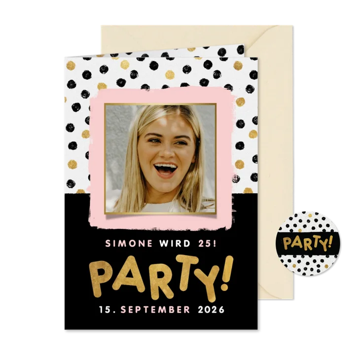 Einladungskarte Frau Geburtstagsparty mit Foto