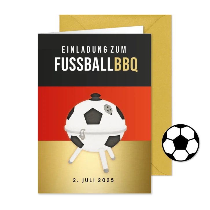 Einladungskarte Fußball-Grillfest Deutschland
