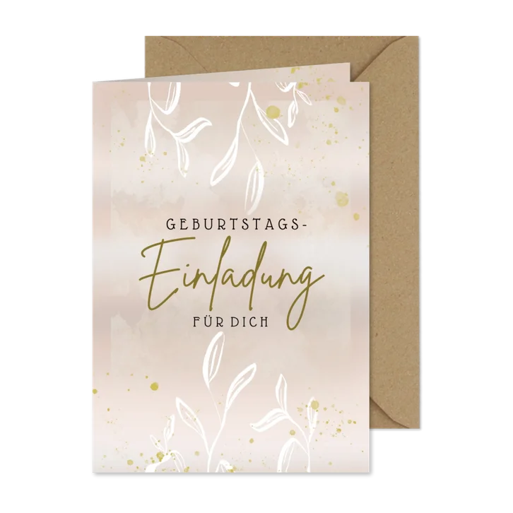 Einladungskarte Geburtstag in femininen Design