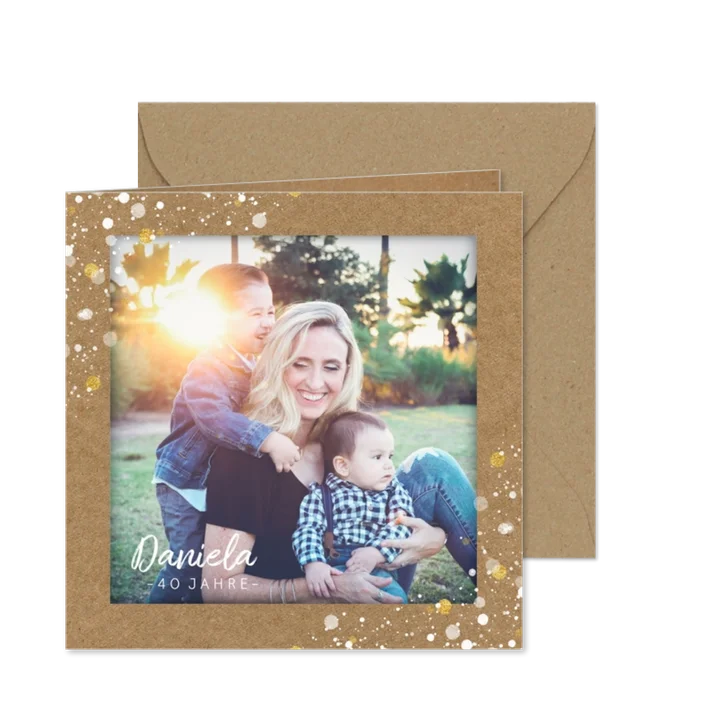 Einladungskarte Geburtstag Konfetti-Tupfen