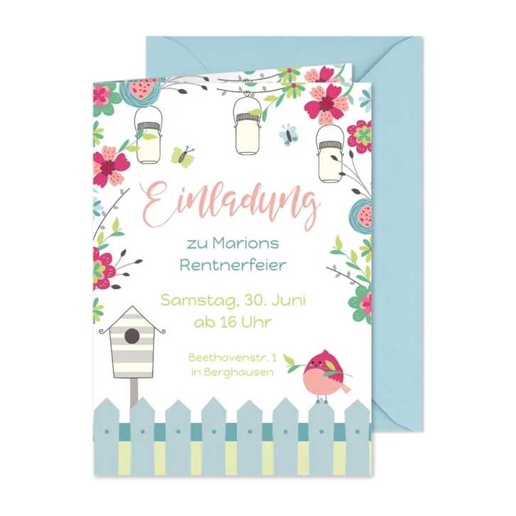 Einladungskarte Genüsslich in Rente