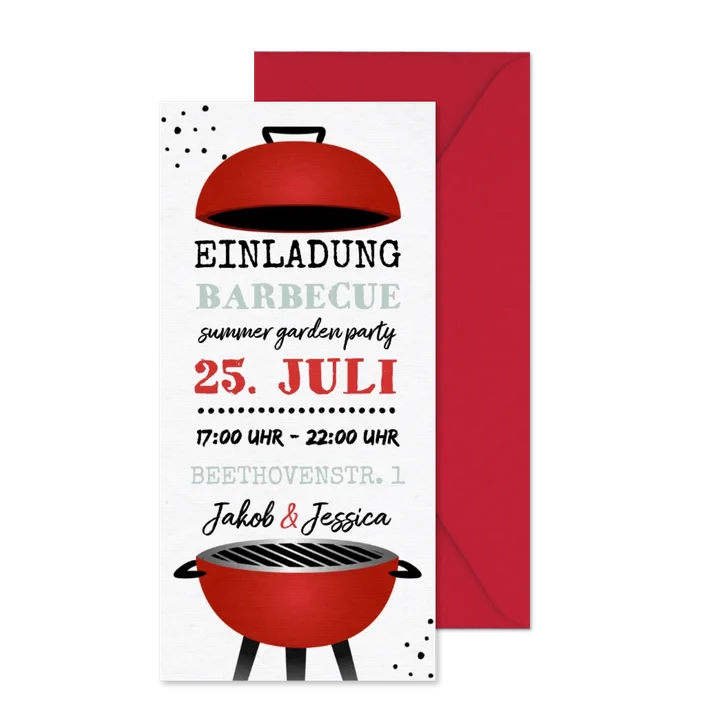 Einladungskarte Hochformat Barbecue Grillfest