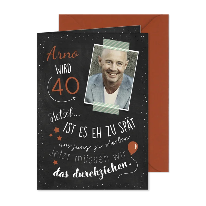 Einladungskarte 'Jetzt ist es zu spät' Kreidelook