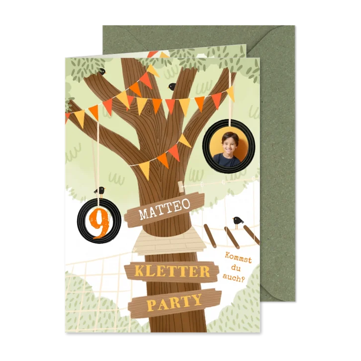 Einladungskarte Kindergeburtstag Klettern