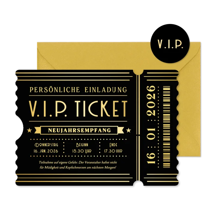 Einladungskarte Neujahrsempfang V.I.P. -Ticket