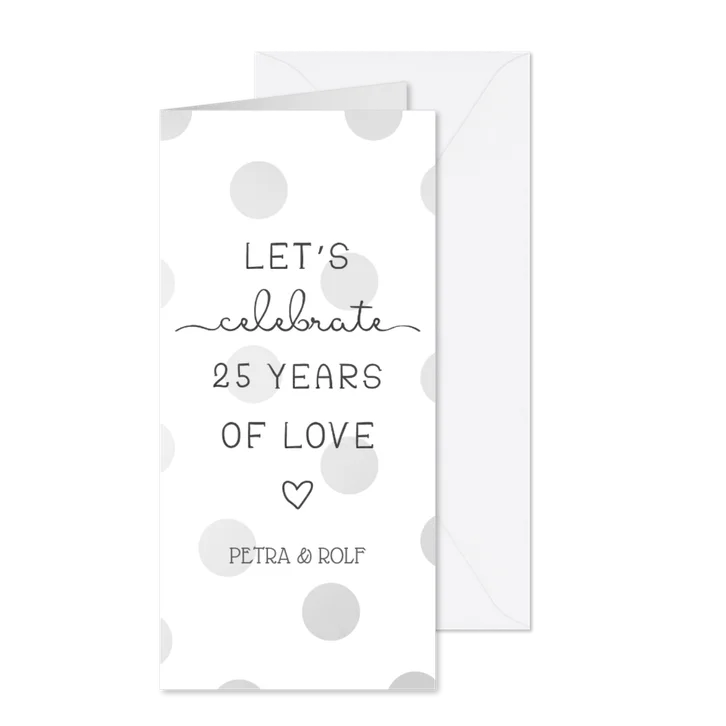 Einladungskarte Silberhochzeit '25 years of love'