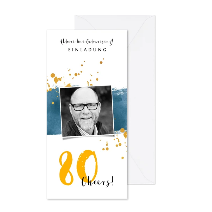 Einladungskarte Wasserfarbe, Alter und Foto