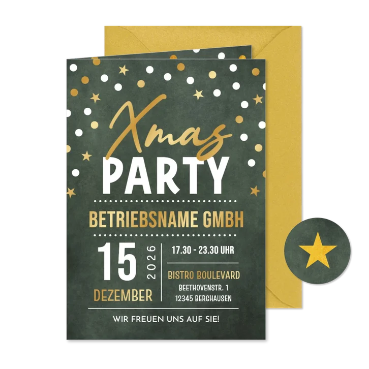 Einladungskarte Weihnachtsfeier Xmas-Party geschäftlich