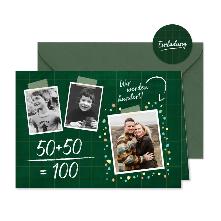 Einladungskarte Wir werden 100