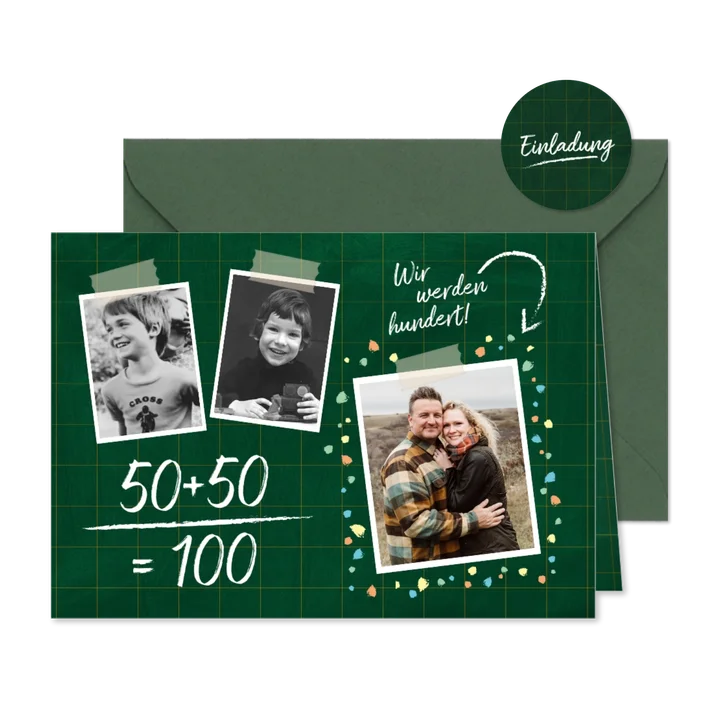 Einladungskarte Wir werden 100