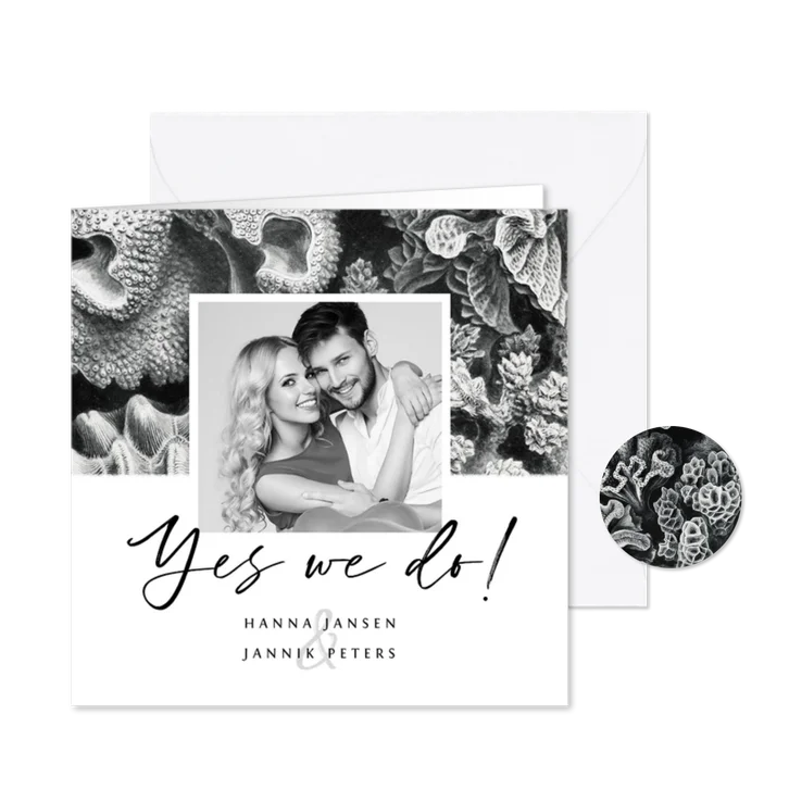 Einladungskarte 'yes we do' Foto und Unterwasserwelt