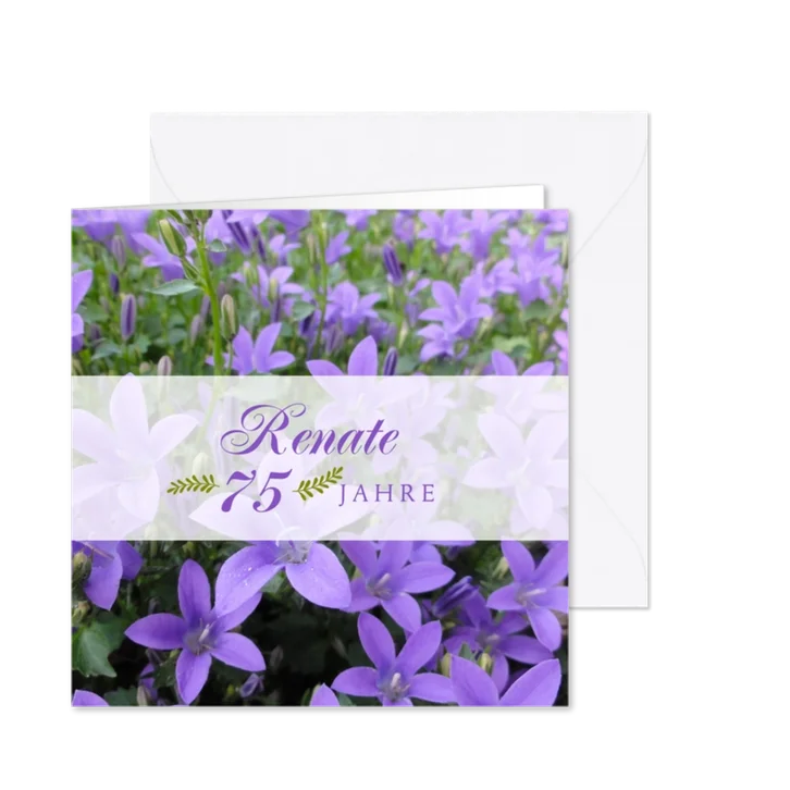 Einladungskarte zum Geburtstag Campanula