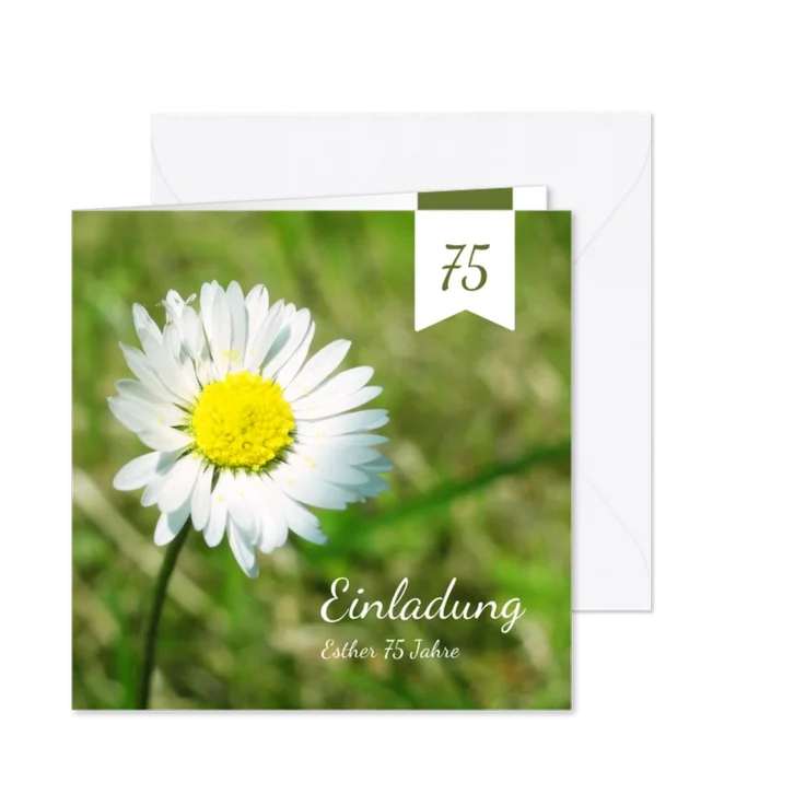 Einladungskarte zum Geburtstag Gänseblümchen